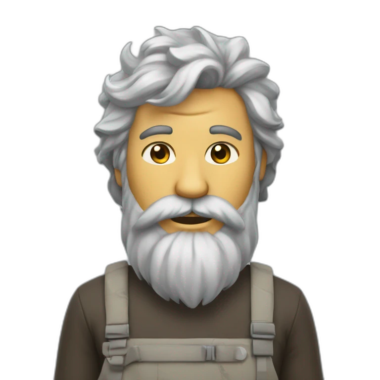 Gars avec calvitie et barbe grise  emoji