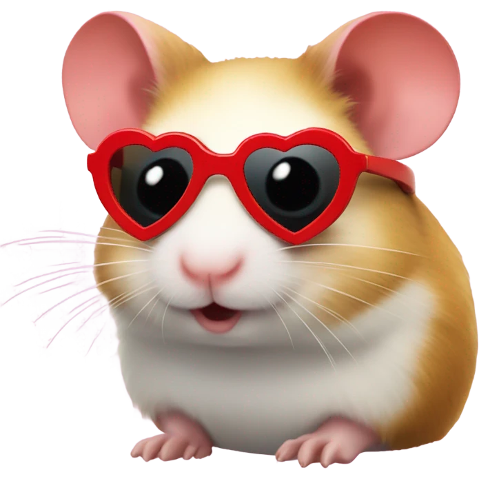 ahamster with red heart sunglasses  emoji