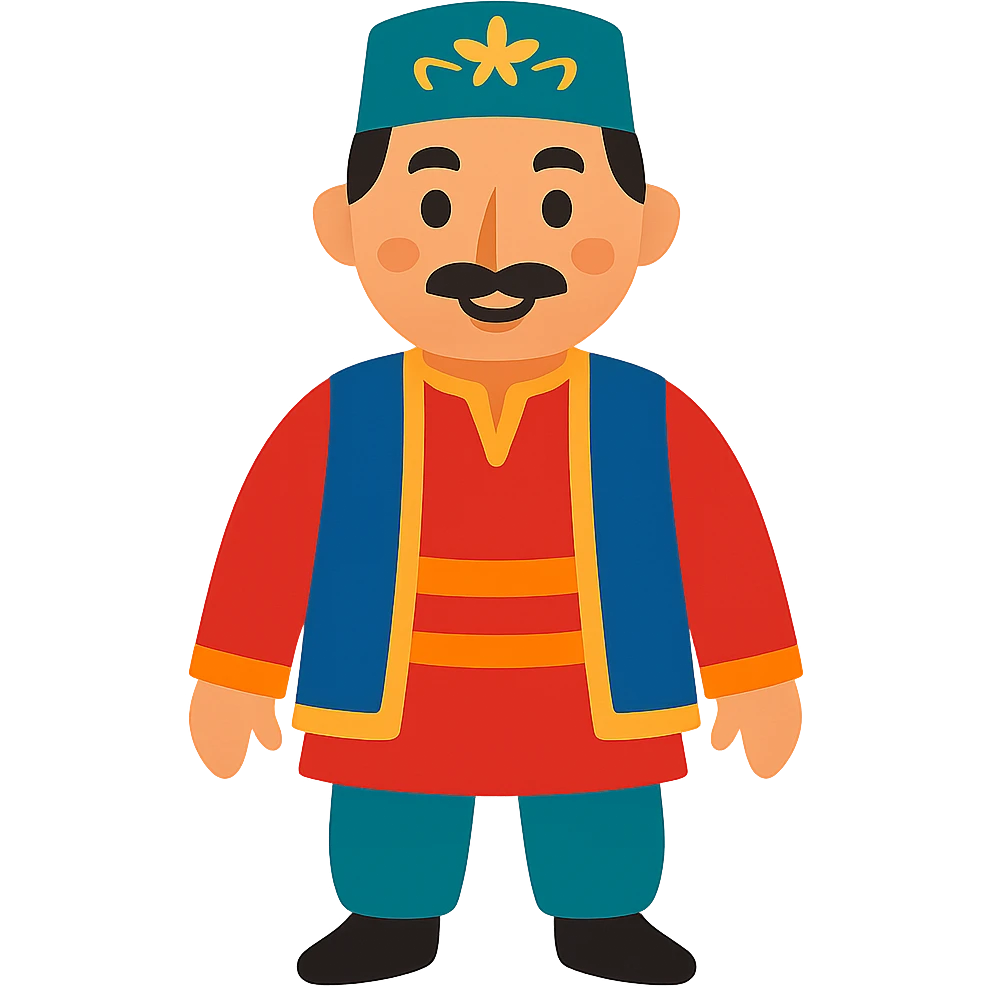 Tatar man in colorful clothing emoji