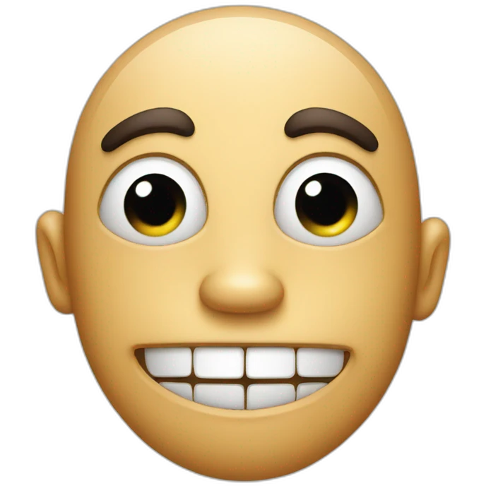 A funny looking face emoji