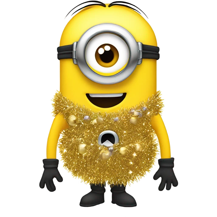 Minion covered in tinsel  emoji