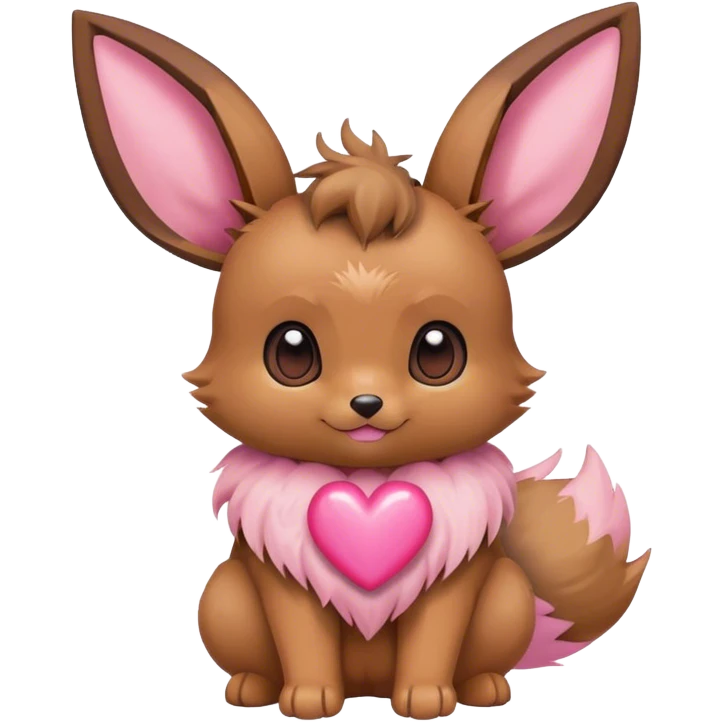 eevee with pink heart emoji