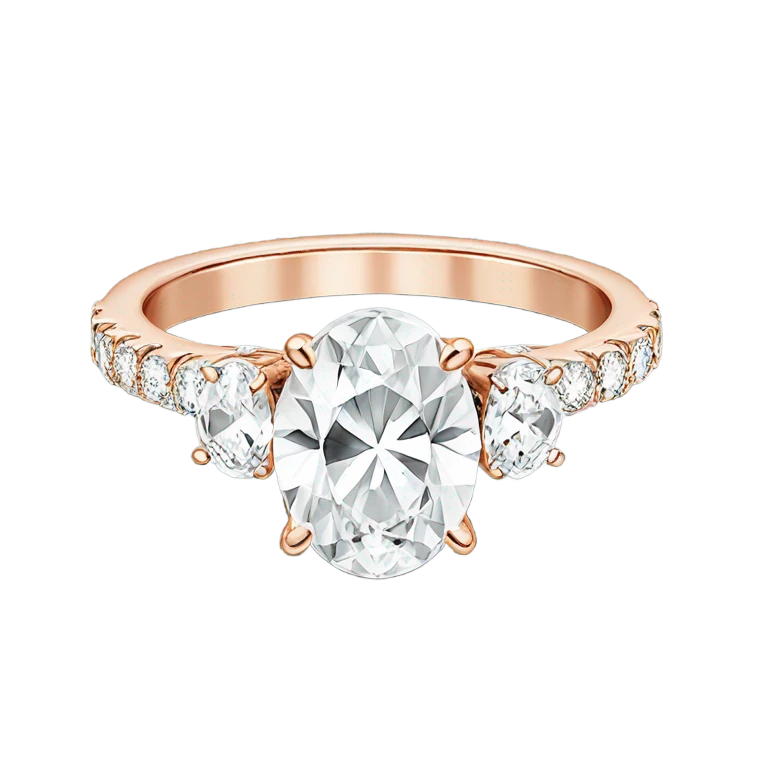 rose gold engagement ring with sparkly oval shaped diamond  emoji