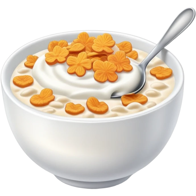 bowl of cereal with milk and spoon emoji