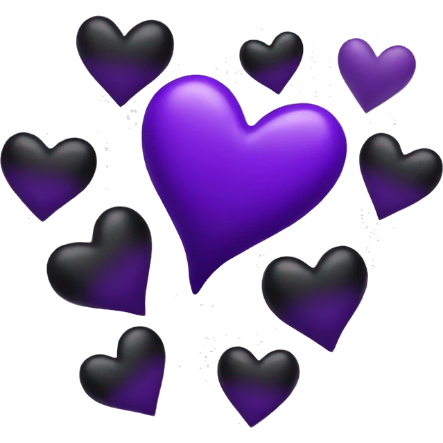 Purple and black hearts  emoji