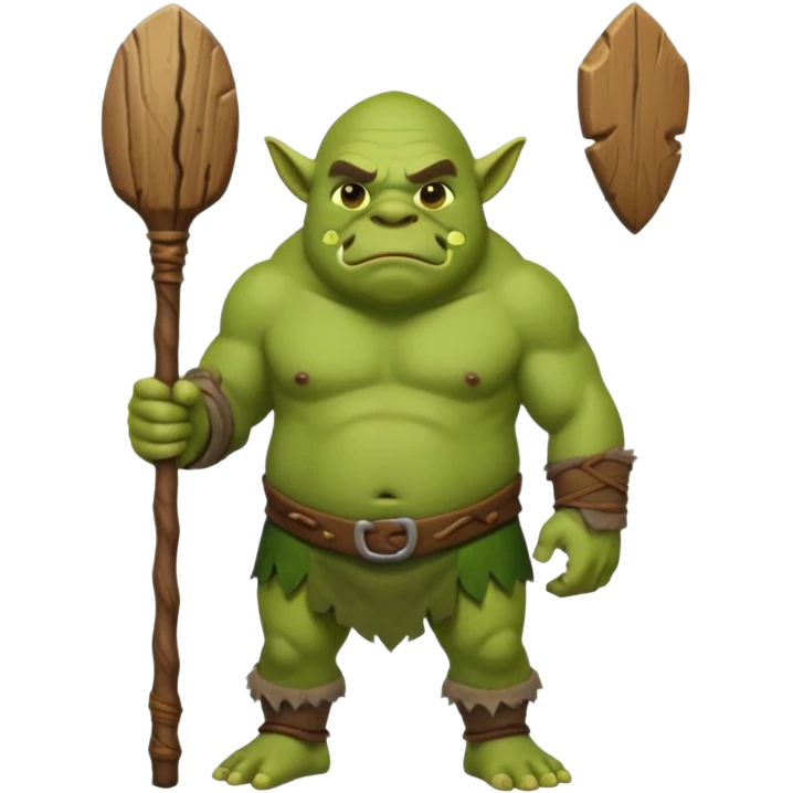 Ogre full body with stick emoji