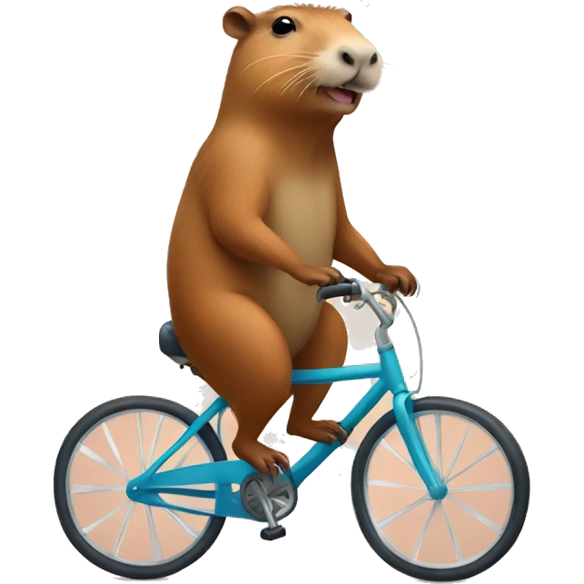 Capybara riding bicycle emoji