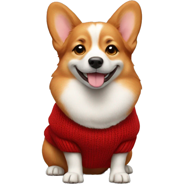 red corgi in a red sweater emoji