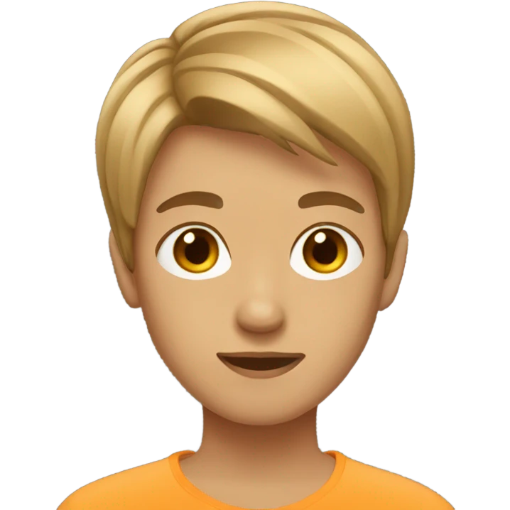 Teenager with light brown short hair emoji