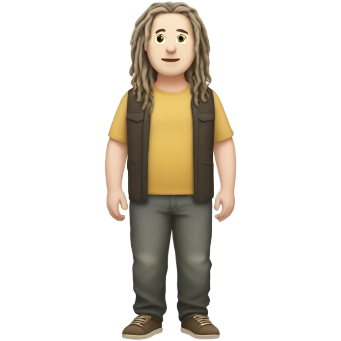 plus size pale skin man with locs full body emoji
