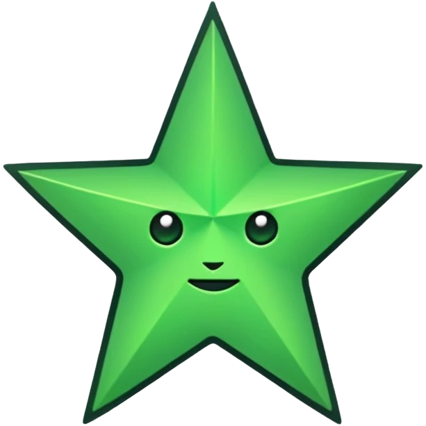 black and green star emoji
