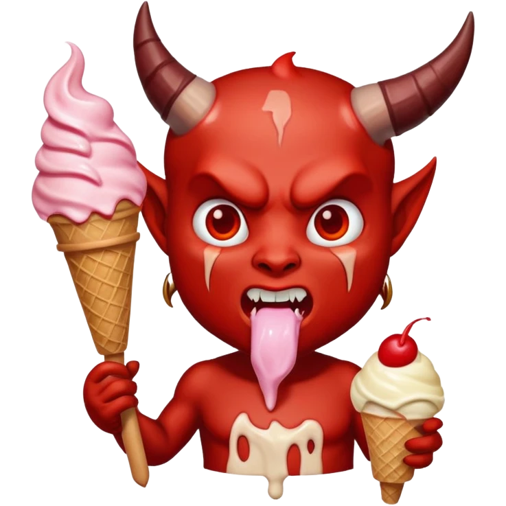 Diablo comiendo helado emoji