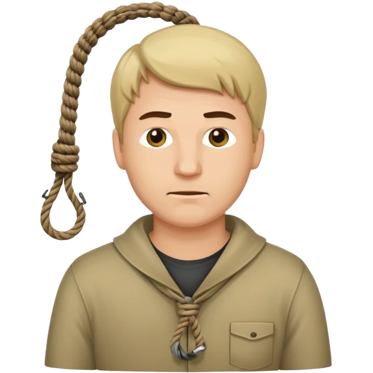 A man with a noose around his neck emoji