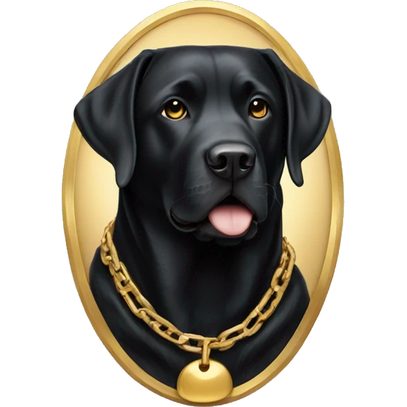 black labrador with gold chain  emoji