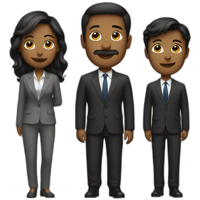 3 people stand in suit emoji