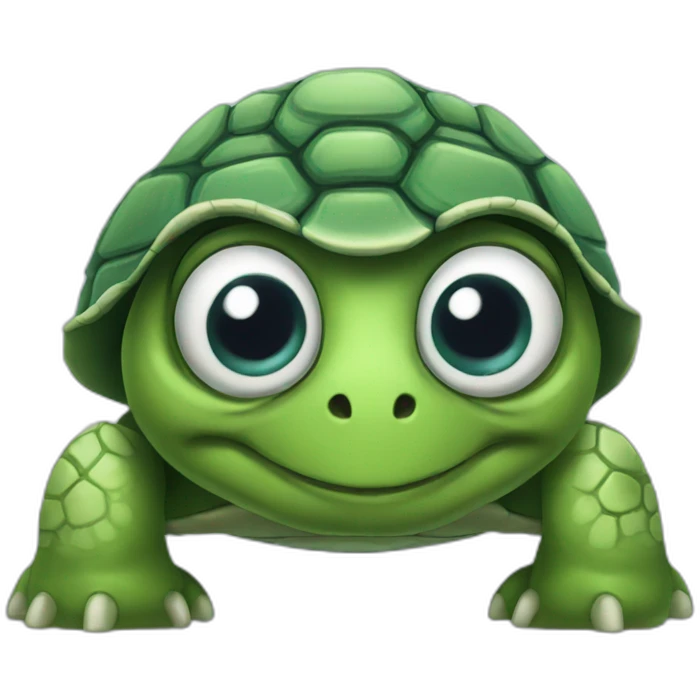 Turtle with big watered eyes emoji