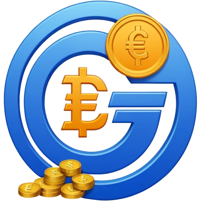 "Create a small emoji-style fintech icon showing a blue 'e' combined with an Indian Rupee symbol featuring saffron and green stripes, flat vector style, clean and modern UI icon." emoji