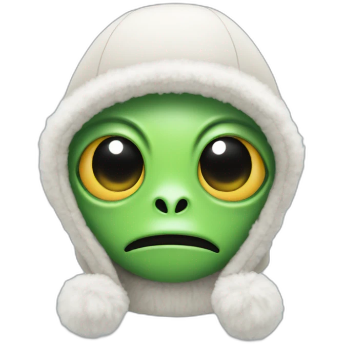 Alien in winter hat with flaps emoji