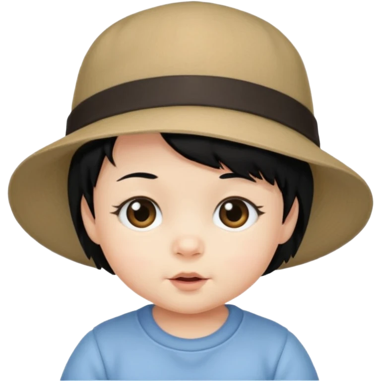 baby with hat black hair emoji