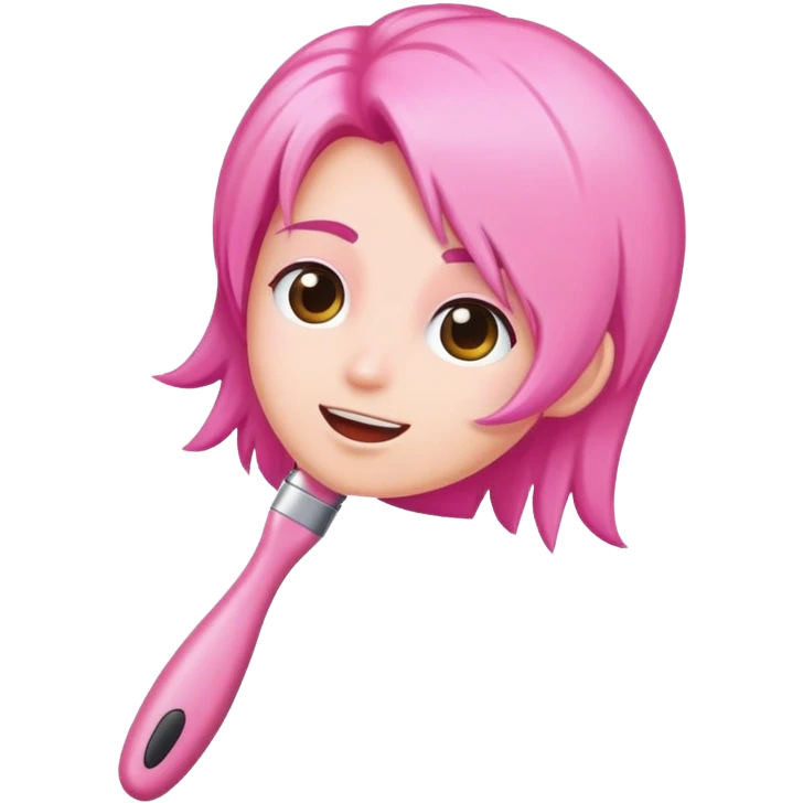 hair brush pink emoji