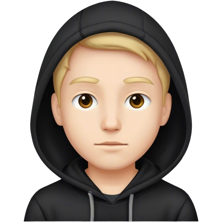 A person wearing a black hoodie emoji