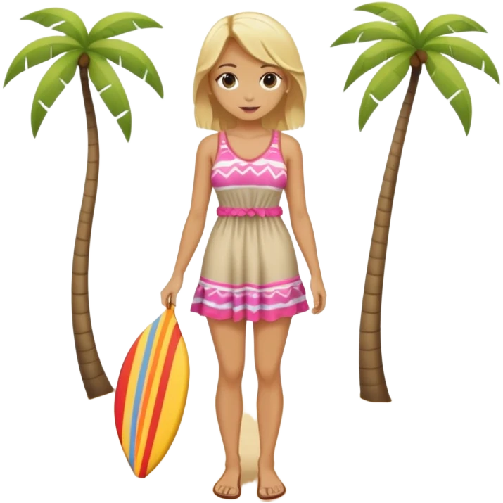 blond woman with beach outfit dress full body emoji