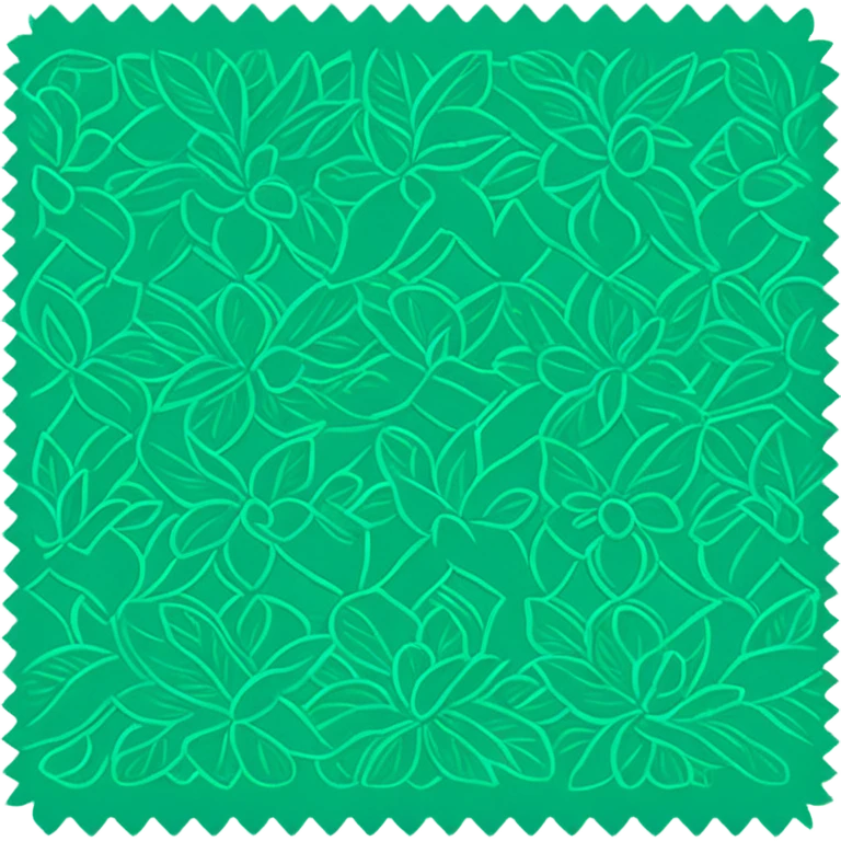 green fabric with floral pattern, smart fabric, high-tech textile emoji