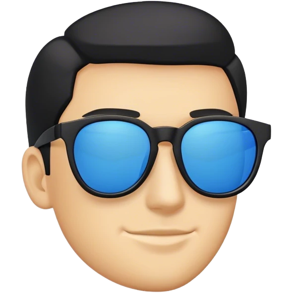 A stylish sunglasses with a bold, modern design, featuring blue lenses and a matte black frame, perfect for a sleek and trendy look. emoji