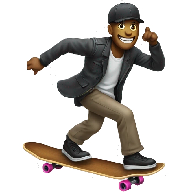 mr beat riding skate board emoji