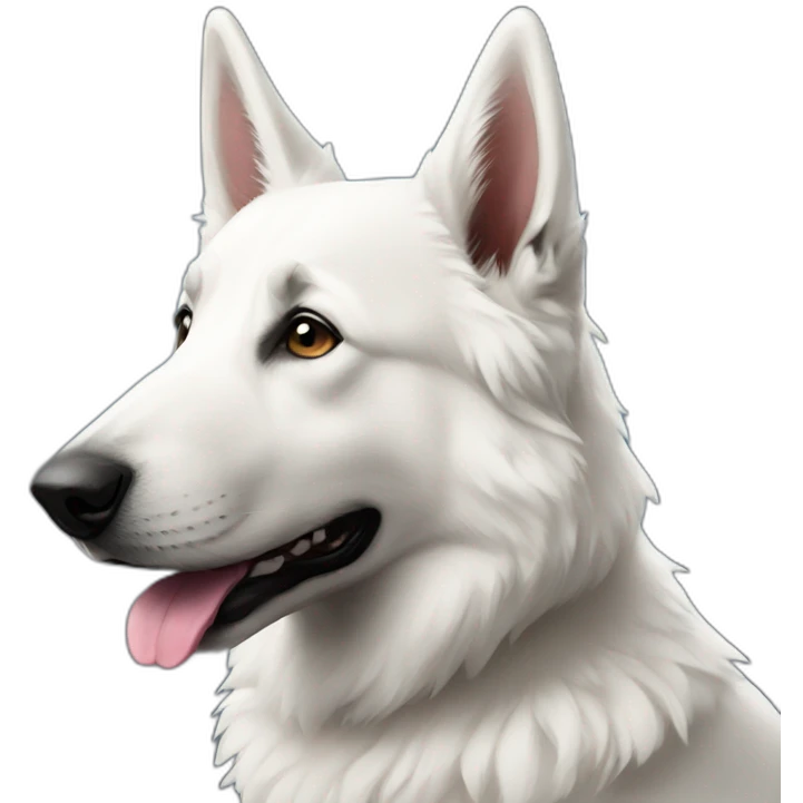 White shepherd space emoji