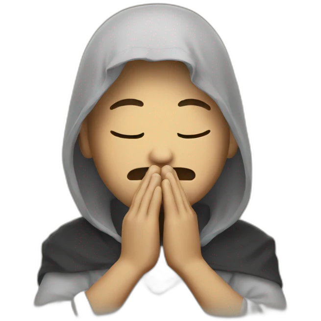 Meme face praying emoji
