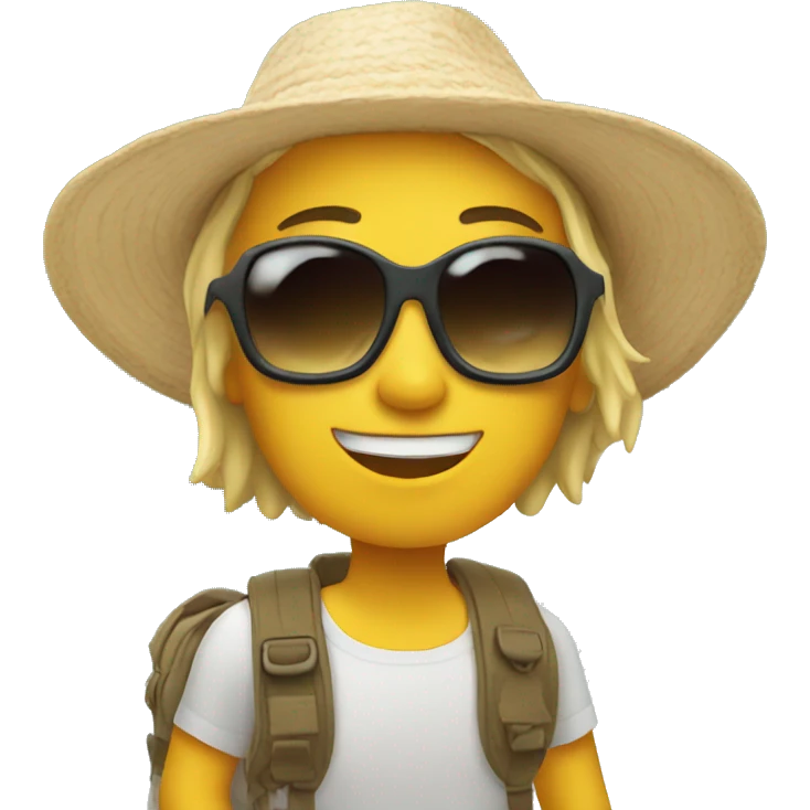 On vacation at peace emoji
