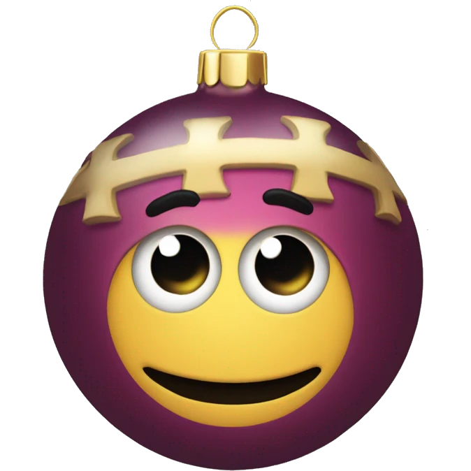 dunkelrote weihnachtskugel schlicht emoji