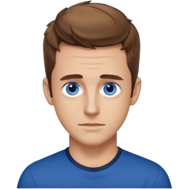 Joey McIntyre blue eyes, light brown hair, dark blue shirt  emoji