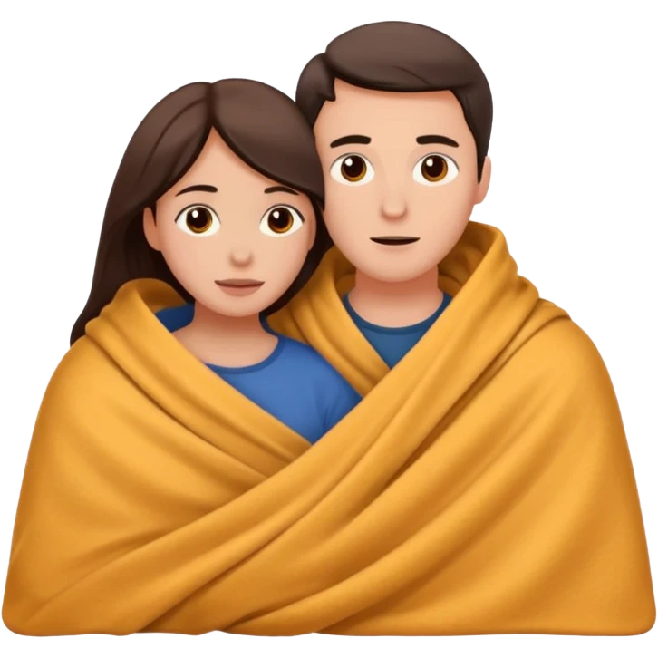 Woman and man in bed covered under a blanket on top of each other having sex emoji