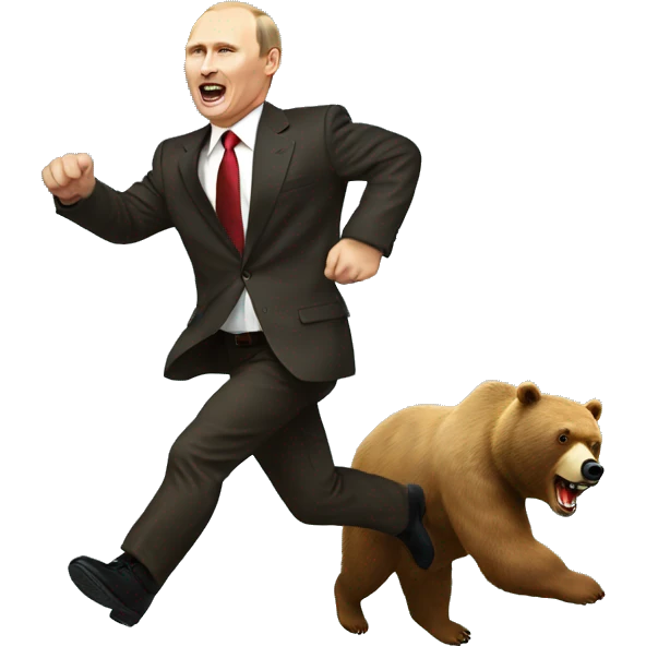 putin being chased by a bear emoji