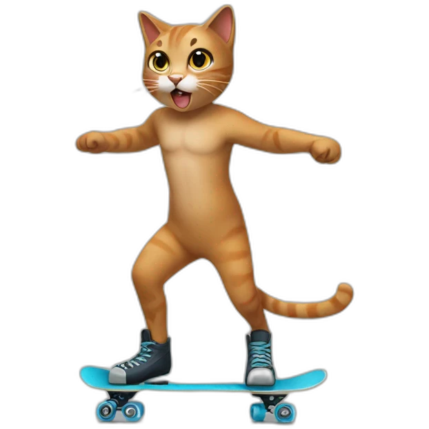 shirtless-skating-cat emoji