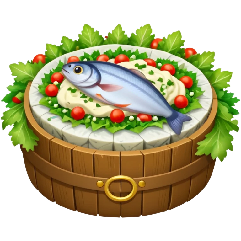 salad herring under a fur coat emoji