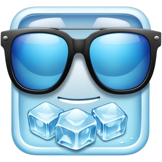 sunglasses with ice cube emoji