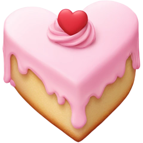 A heart, with a little cake in the middle in soft pink color emoji