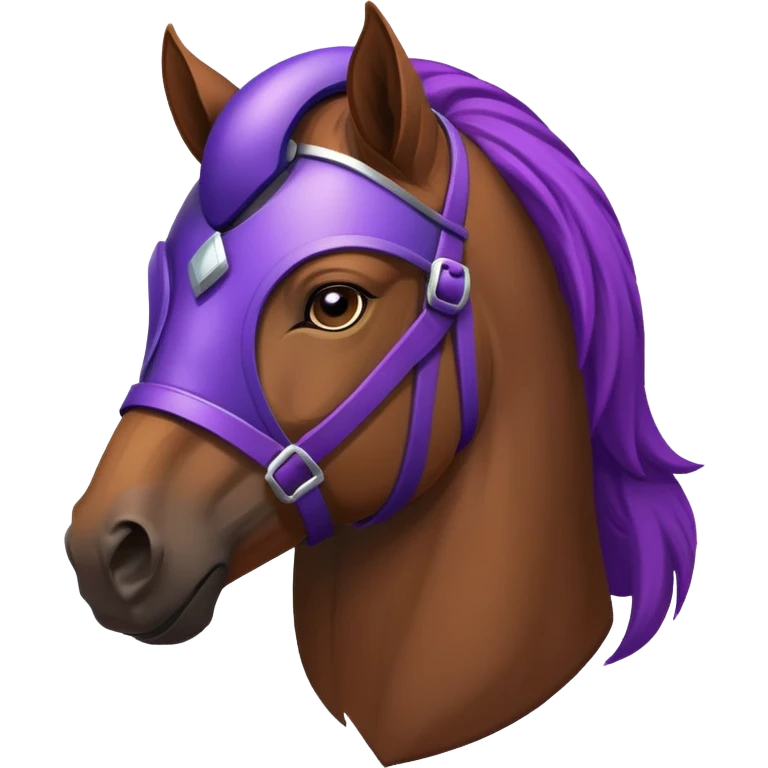 A horse with a purple helmet emoji