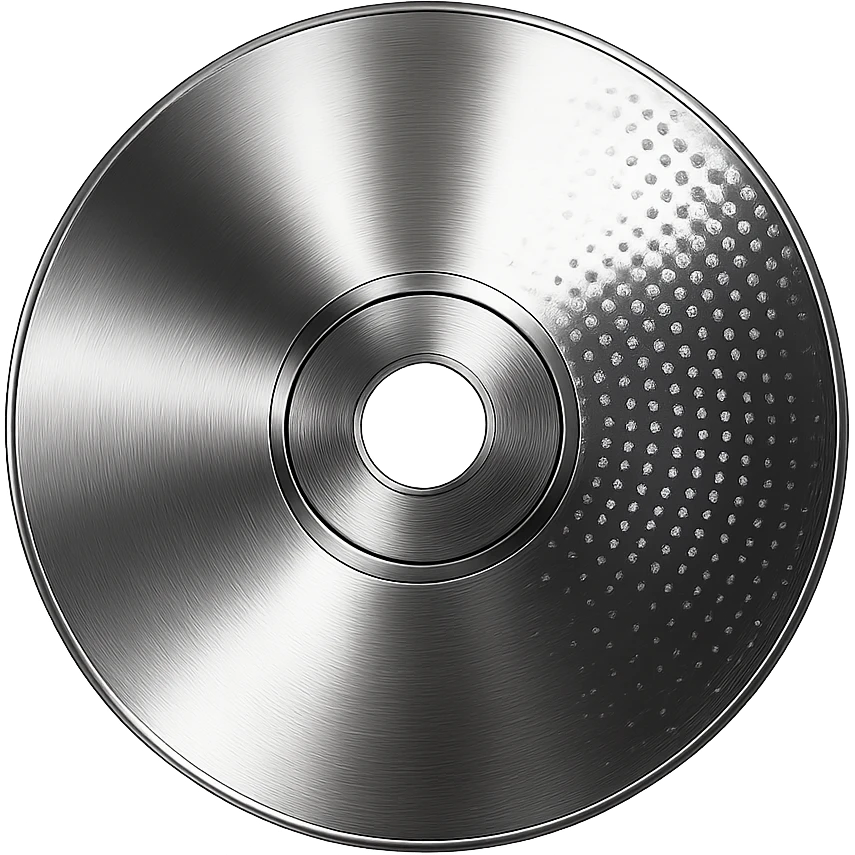 A minimalist CD disc with dot pattern, glowing effect, pink color emoji