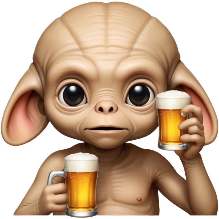 Draw E.T. drinking a beer emoji