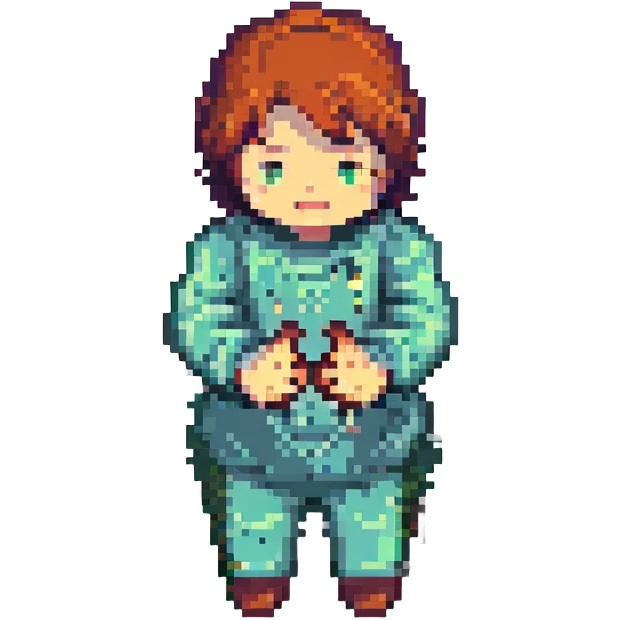 person pawing with hands like an excited dog, lively, pixel art style emoji