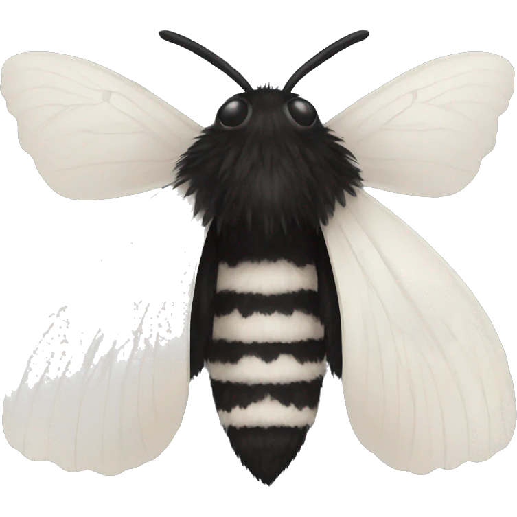 Black fluffy moth emoji