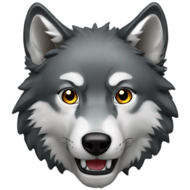 wolf withe black glassi emoji
