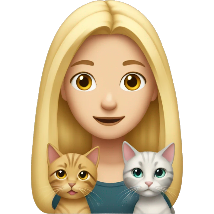 blond girl and cats  emoji