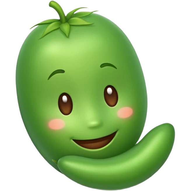 A happy little bean emoji