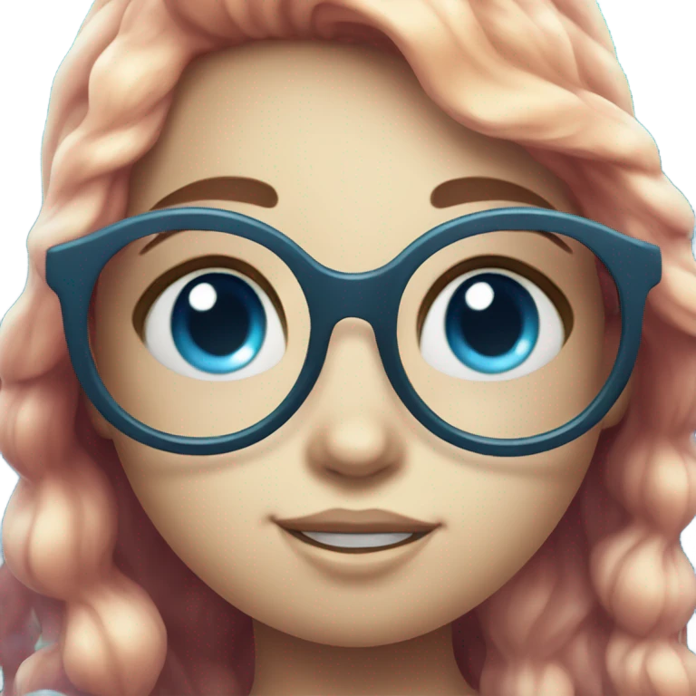 little cute mermaid with blue eyes and spectacles emoji