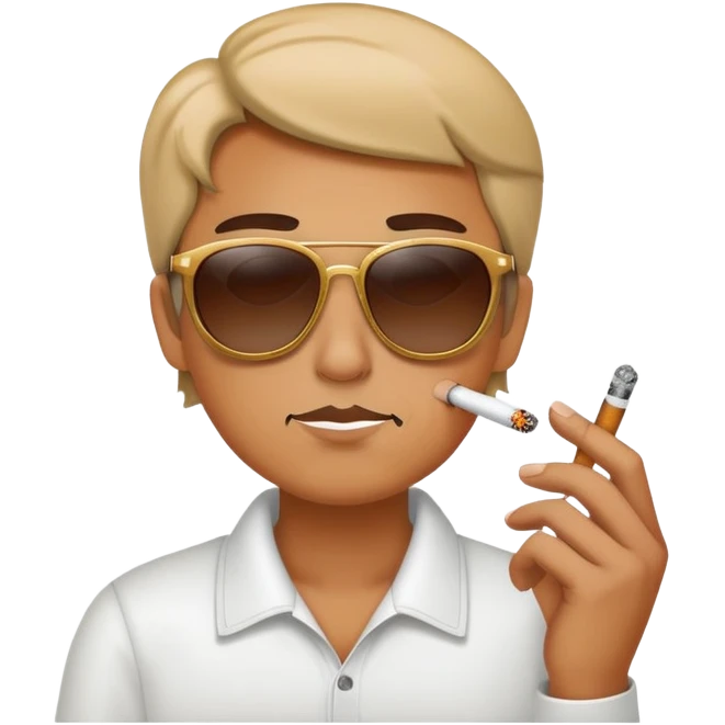 Face with sun glasses smoking emoji
